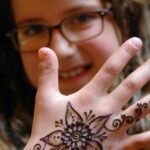 Kid-friendly henna tattoo with playful and simple design